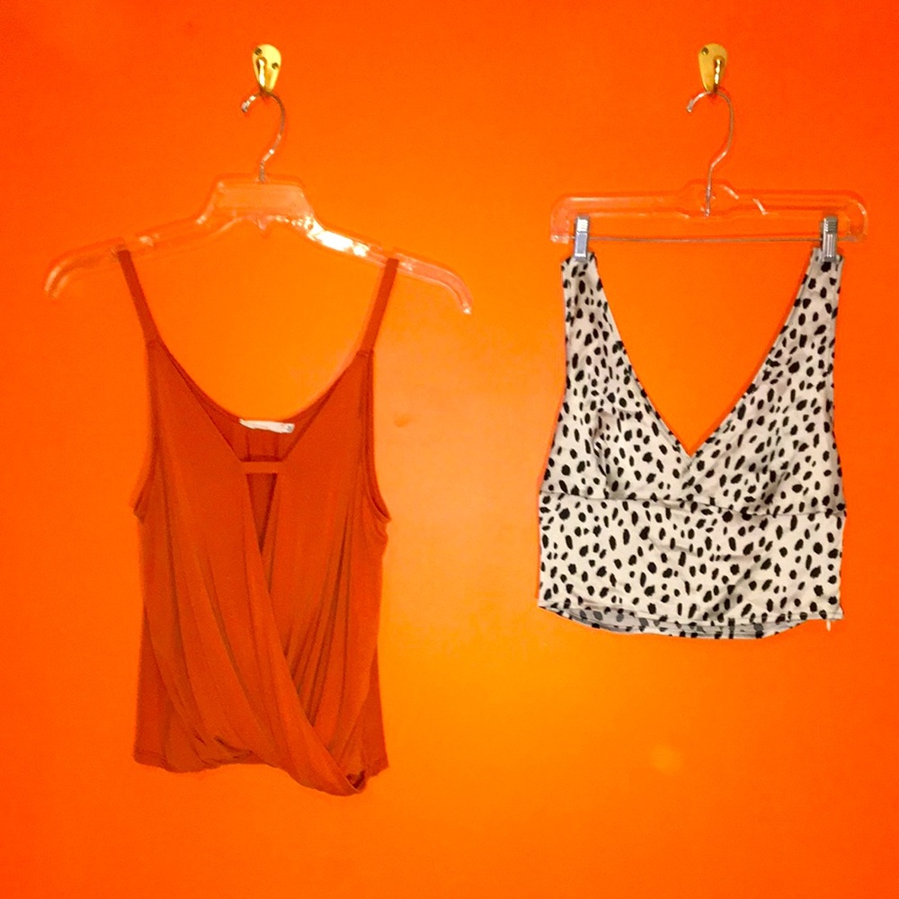 Lot of 2 Fun Women's Going Out Tops Open Front / Crop Size Medium 8/10